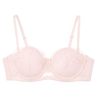 ubras洛可可蕾丝无肩带内衣小胸聚拢防滑性感纯欲缎面挂脖文胸罩