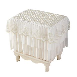 夹棉床头柜盖布欧式蕾丝卧室布艺小台布床头柜罩方巾打印机防尘罩