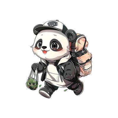熊猫可爱卡通车贴防水