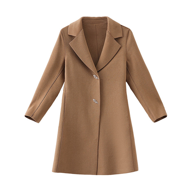 双面毛呢大衣女中长款2025秋冬新款中年妈妈高级感羊毛呢西装外套