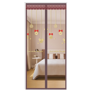 防蚊门帘2026新款高档免打孔魔术贴纱门家居简约磁吸加密隔断帘子