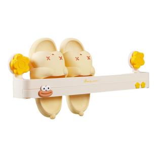 伸缩吸盘拖鞋架浴室免打孔卫生间置物架壁挂鞋子沥水收纳挂架双层