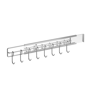 御仕家不锈钢缝隙夹抽拉式伸缩挂钩免打孔卫生间一排滑轨清洁工具