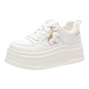 戈美其厚底小白鞋女款2026新款夏季马年网面透气小个子增高休闲鞋