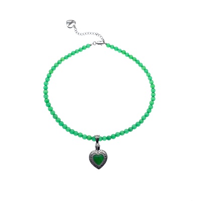 OSITERM玉石爱心项链小鬼张艺兴同款千禧风新中国风原创设计