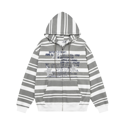 DHSS美式复古星星连帽开衫卫衣