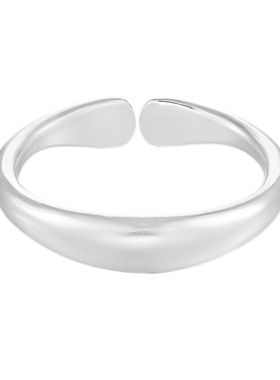 银千造足银999古法马蹄开口手镯