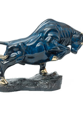 黄铜牛气冲天开拓牛摆件