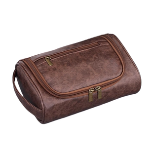 男士PU皮质旅行洗漱包2025新款手提收纳包商务出差防水便携大容量