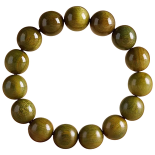 天然野生老料绿檀手串男款沉香文玩檀木串珠手饰盘玩佛珠手链女士