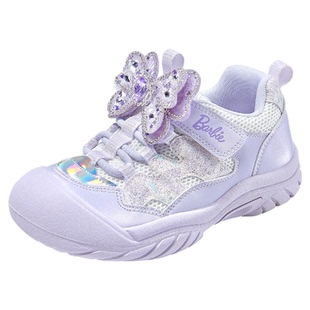 芭比童鞋女童鞋子2025新款春秋水钻小女孩艾莎公主鞋儿童运动鞋女