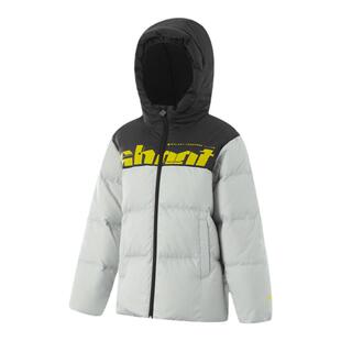 李宁儿童羽绒服2025新款男女大童短款鸭绒加厚保暖黑色羽绒外套