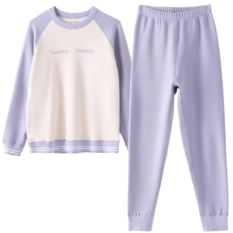 初中生保暖内衣女学生加绒加厚套装高中生秋衣秋裤女士大童保暖衣