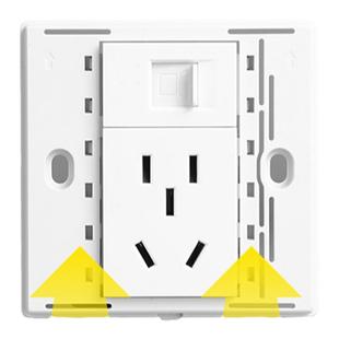 暗装86型六6类电脑网线带五孔电源面板千兆网口网络插加5孔带插座