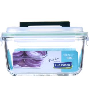 glasslock进口玻璃密封保鲜盒大号大容量泡菜罐长方形手提收纳盒