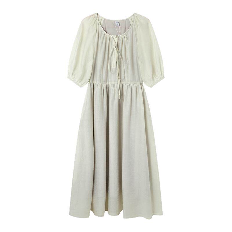 jessyline绝美夏新款 杰茜莱淡人穿搭减龄小清新高级感长款连衣裙