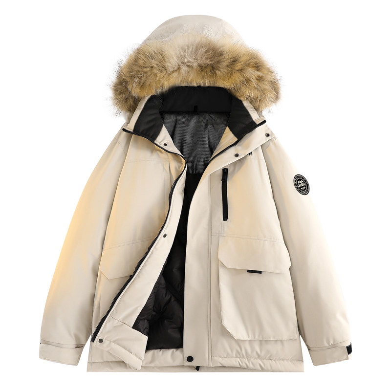 Jeep吉普羽绒服冬季男士户外极寒加厚保暖大毛领外套男派克滑雪服