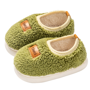 保暖防滑儿童棉拖鞋包跟冬季男童家居带跟中小童冬天女童宝宝棉鞋