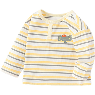 巴拉巴拉宝宝长袖t恤男童女童条纹打底衫春秋款婴儿纯棉上衣儿童