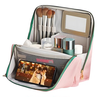 化妆包女分区可站立大容量旅行手提收纳包学生文具笔袋外出洗漱包