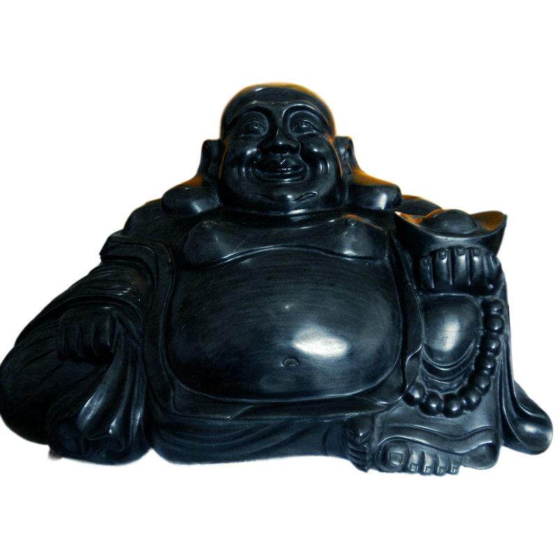 崂山绿石海底玉弥勒大笑佛墨碧玉