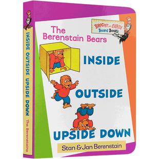 送音频英文原版进口绘本 Berenstain Bears 贝贝熊系列 Inside Outside Upside Down 儿童启蒙3-6岁纸板撕不烂 睡前图画故事书