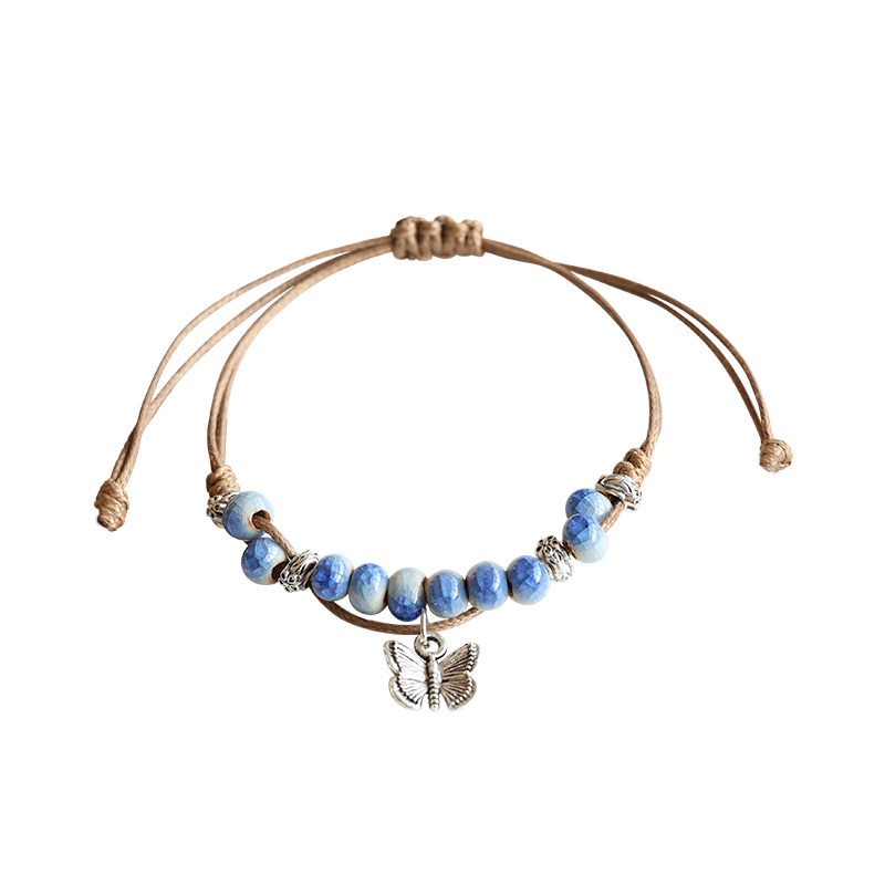 新中式景德镇陶瓷瓷珠手链复古民族风手绳学生闺蜜国风手串饰品女