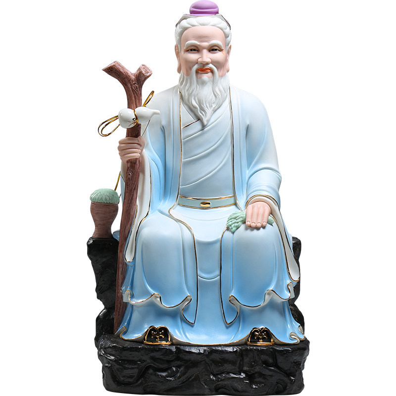 微美陶瓷14至18寸药王孙思邈坐像摆件道家药王爷供奉雕像佛像神像