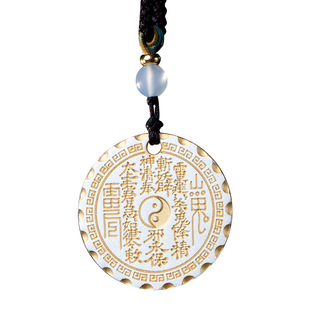 足银999山鬼花钱纯银山鬼钱乾坤八卦吊坠复古平安扣项链坠挂件