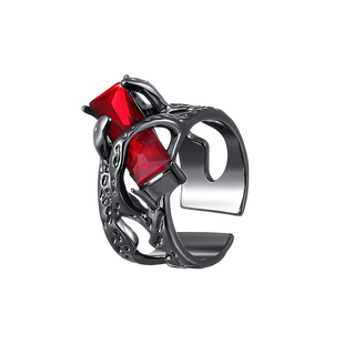 原创设计秦彻同款戒指可调节女轻奢高级感小众设计男生红锆石指环