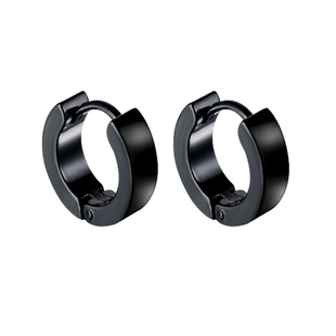钛钢素圈耳环男高级感男士无耳洞耳钉女圈圈耳圈复古耳夹耳扣耳饰