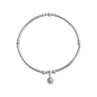 原创设计s925纯银清冷感手链简约百搭ins小众纯银弹力细手镯手环