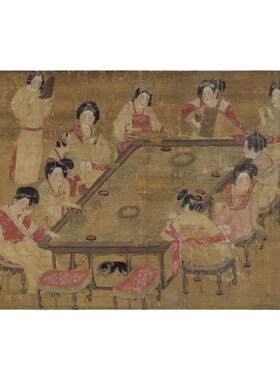 周肪宫乐图名家真迹国画挂画