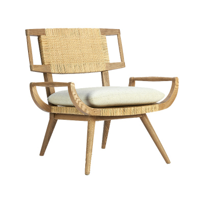 藤靠背休闲扶手椅北欧实木简约
