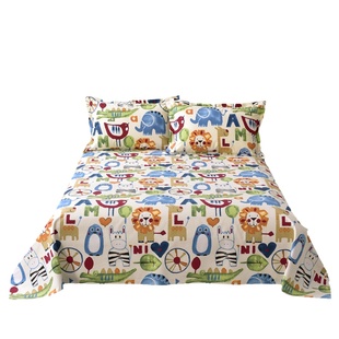 粗布儿童床单三件套加厚全棉老粗布炕单 卡通纯棉布料小学生睡单