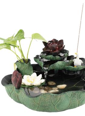 水景鱼池桌面新中式客厅装饰摆件