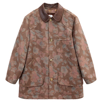 提花斜纹翻领廓形夹克