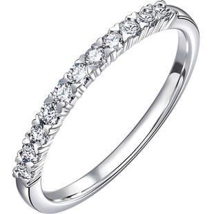 PROMESSA周生生星宇18K白色黄金排钻戒指心形设计93113R