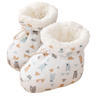 婴儿鞋子小月龄冬外穿厚款软底6-12个月加绒保暖不掉鞋脚套棉鞋子
