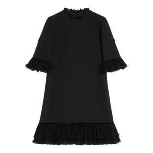 华伦天奴VALENTINO女士 CREPE COUTURE 短款连衣裙[礼物]
