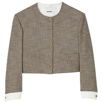 SANDRO简约精致圆领短款外套上衣