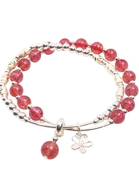 花银鎏金润红草莓晶水