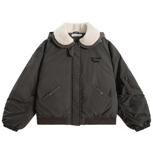 UNIFREE连帽羽绒服女90绒宽松美式复古小个子保暖防风派克服外套