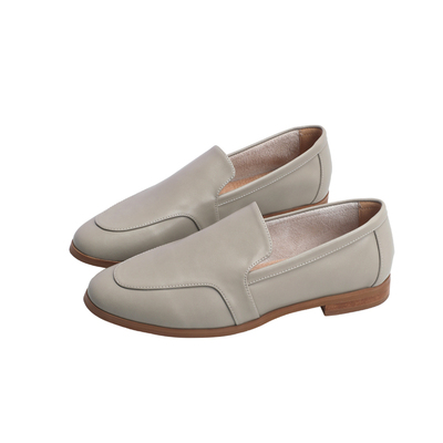 英伦风牛皮一脚蹬通勤乐福女鞋