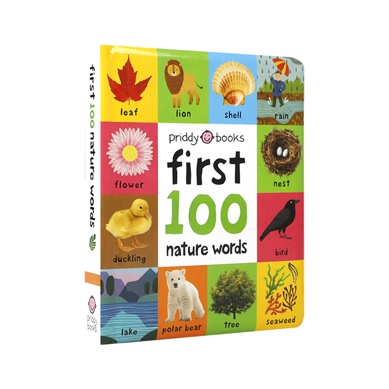 英文原版Priddybaby First 100 Padded: Nature Words100个自然单词幼儿英语词汇启蒙全彩插图词典早教书可搭First 100 Words