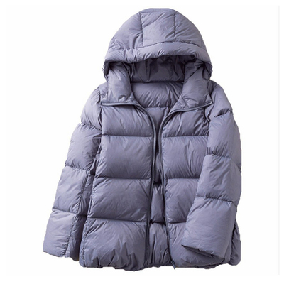 时尚洋气短款连帽面包羽绒服女冬
