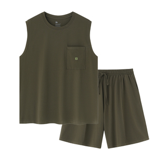 睡衣男士夏季背心无袖薄款凉感棉大码家居服套装可外穿2025新款