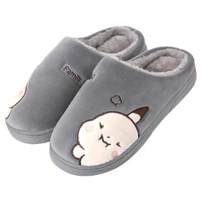 乐拖秋冬季卡通男士家居棉拖鞋