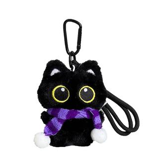 可爱紫色围巾小黑猫学生礼物包挂件情侣公仔毛绒玩偶车钥匙扣挂饰