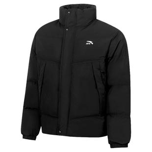 安踏黑色棉服男款2026春季新款防风短款面包服青少年加厚保暖外套